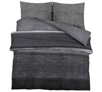vidaXL Duvet Cover Set Dark Grey 140x200 cm Cotton