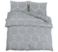 vidaXL Duvet Cover Set Grey 200x200 cm Cotton