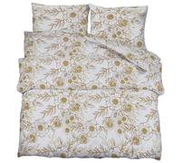 Duvet Cover Set Bedding White and Brown 200x200 cm Cotton vidaXL