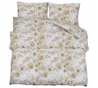 Duvet Cover Set Bedding White and Brown 200x200 cm Cotton vidaXL