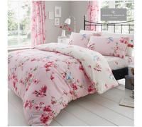 Duvet Cover Set Bedding with Pillowcase Quilt Easy Care Floral Heart Pastel UK