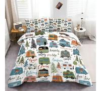 Duvet Cover Set Caravan Cut Cut Printed bedding Set, Ultra Soft 100% Microfiber Duvet Cover, Duvet Cover Sets with 2 Pillowcases and Zipper Closure King Size