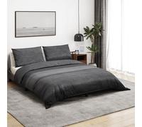 Duvet Cover Set Dark Grey & Black 155x220cm + 80x80cm 100% Cotton OEKO-TEX Soft