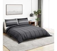 Duvet Cover Set DarkGrey 100% Cotton 260x240cm+65x65cm Anti-Wrinkle Hidden Soft
