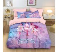 Duvet Cover Set Double 200 x 200 cm Moora Zoey Jinu Polyester 3 Piece Bedding Set with 2 Pillowcase Kids Quilt Cover Closure