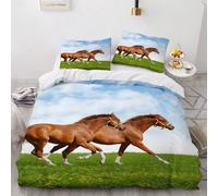 Duvet Cover Set Double Horses 3D Printed Quilt Cover Microfiber Bedding Set Hors