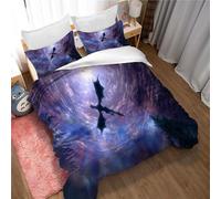 Duvet Cover Set Elder Scrolls V Skyrim with Matching Pillow Cases 100% Cotton 120 Thread Count Guaranteed Quilt Protector Cover Premium Extra Soft (220x230cm(King),TESVS 04)