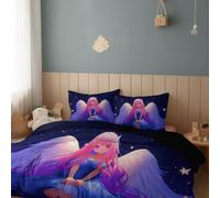 Duvet Cover Set Fairy Wings Dress - Easy Care Bed Linen Soft Cosy Bedding Sets - Luxury Reversible Quilt Cover, Cot-bed 120 x 150 cm Black Duvet Cover with Pillowcases