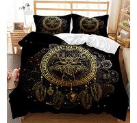 Duvet Cover Set for Single Double Super King Size Bed, Morbuy 3D Bronzing Animal Printed Microfiber Bedding Sets Duvet Set with Pillowcases and Quilt case (Dreamcatcher,200x200cm)