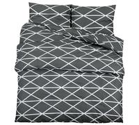 Duvet Cover Set Grey 135x200 cm Cotton Slipcover Sheet Pillowcase vidaXL
