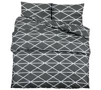 Duvet Cover Set Grey 140x200 cm Cotton Slipcover Sheet Pillowcase vidaXL