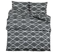 Duvet Cover Set Grey 200x200 cm Cotton Slipcover Sheet Pillowcase vidaXL