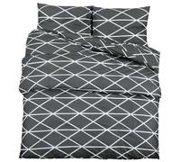 Duvet Cover Set Grey 260x220 cm Cotton Slipcover Sheet Pillowcase vidaXL