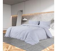 Duvet Cover Set Grey Microfiber 140x200cm + 60x70cm Hidden Buttons OEKO-TEX Soft