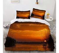 Duvet Cover Set king size 3D Beach Quilt Cover Soft Microfiber Comforter Cover With Zipper Closure Bedroom and 2 Pillowcase Seascape Sunset Bedding Sets for Kids Teens and Adults