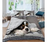 Duvet Cover Set king size 3D Cavalier King Charles Spaniel Quilt Cover Soft Microfiber Comforter Cover With Zipper Closure Bedroom and 2 Pillowcase Dog Animal Bedding Sets for Kids Teens and Adults