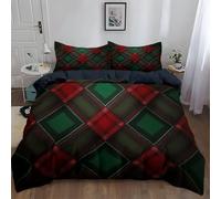 Duvet Cover Set Light Black 2-Piece Cot-bed 120 x 150 cm Grid Lines Microfibre Bedding with Zippers and 1 Pillowcases Non Iron Bedding Hotel Quality Quilt Cover