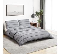 Duvet Cover Set Light Grey 100% Cotton 140x200cm + 65x65cm Hidden Buttons Soft