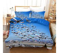 Duvet Cover Set Modern Aviation Airplane Helicopter Theme Men and Teenagers Comfortable Durable Bedding Set Dreamy Aircraft Home Decoration (Aircraft 02,Double)