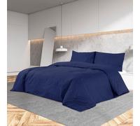 Duvet Cover Set Navy Blue 220x240 cm 100% Cotton 2x65x65cm Pillowcases SoftTouch