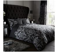 GC GAVENO CAVAILIA Damask Bedding,3 pcs, Double Bed Set - Flower Duvet Cover - Comforter Covers With Pillow Cases - Black