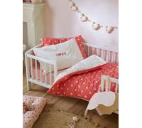 Duvet cover set + pillowcase MY HEART printed pink