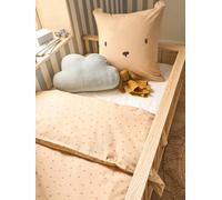 Duvet cover set + pillowcase, with recycled cotton BEAR printed beige
