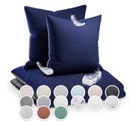 Duvet Cover Set Queen Size Pillow Case Bedding Microfibre Linen 200x200 cm Blue