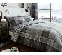 GC GAVENO CAVAILIA Checked Bedding Double Bed Set - Hypoallergenic Reversible Duvet Cover With Pillowcases - Comforter Cover Duvet Sets (200x200 cm) - Grey