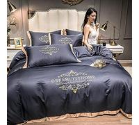 Duvet Cover Set, Silk Embroidery Bedding, Jacquard Satin Fabric, Bedroom Home Decor, Home Textile (B 1.8m bed(4pcs))