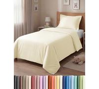 Duvet Cover Set Single 135x200 - Microfibre 2 Piece Bedding Set - Off White