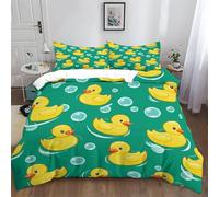 Duvet Cover Set Soft Quilt Yellow Rubber Duck Easy Care Printed Duvet Cover Set 100% Polyester Yellow Quilted Bedding Bed Sets With Pillowcases 230 x 220 cm