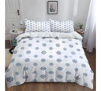 Duvet Cover Set Super King 260 x 220 cm, Soft Printed Bedding Set Reversible Duvet Cover Set with Pillowcase Zipper Closure, White Minimalist Nautical Icons