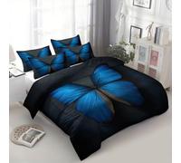 Duvet Cover Set Super King 260x220 cm Butterfly Fantasy Art Gray 3 Pieces Bedding Quilt Cover Sets, Ultrasoft Polycotton Bed Cover Set with 2 Pillowcases, for Kids Boys Girls Adults