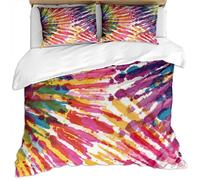 Duvet Cover Set Super King Size 260X220Cm - Colorful Stripes Colorful Art Graffiti Pattern 3 Pcs Bedding Set With Zipper Closure And 2 Pillow Covers 50X75Cm Ultra Soft Easy Care Microfiber Quilt Co