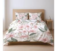 Duvet Cover Set, Ultra Soft Printed Bedding Set. Pink, Simple watercolor pink orchid for Boys Girls Adults wrinkle resistance Covers with Pillowcase 200 x 200 cm （Pillowcase: 50 x 75 ）.