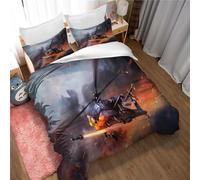 Duvet Cover Set War Thunder - Premium 1600 Ultra-Soft T - Lightweight - Cooling Duvet Cover - Bedding with 2 Pillowcases (135x200cm(Single),War Thunder 02)
