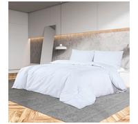 Duvet Cover Set White Microfiber 225x220 cm with Pillowcase 50x75cm OEKO-TEX