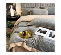 Duvet Cover Set Winter Coral Velvet Four-piece Flannel Three-dimensional Carved Milk Velvet Luxury Bedding Cover with Double Flannel Bedding Set Duvet Cover Full (Color : D, Size : 1.5m bed sheet se