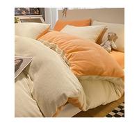 Duvet Cover Set Winter Warm Crystal Velvet Bedding Set Thick Duvet Cover Pillowcase Bed Sheet 4 Piece Set King/Queen Size Home Textiles Duvet Cover (Color : 08, Size : 220x240cm-4pc)