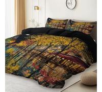 Duvet Cover Set with Pillowcases Super King - Cityscape Paris Street Printed Microfiber Bedding with Zipper Closure, Lightweight Quilt Cover for Kids Girls Adults Room Decor, Black