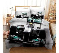 Duvet Cover Sets 3 Piece Bedding Set F1 Racing Pattern Double 78.7x78.7 inch Quilt Case and 2 Pillow Covers 19.7x29.5 inch Cozy Fluffy Microfiber Zippered Duvet Cover