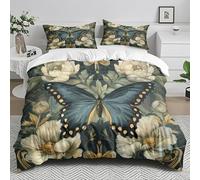 Duvet Cover Sets Brown Flower Insect Super King Duvet Set Microfiber Soft Bedding Hidden Zipper Closure Washable Superking Bedding Set Includes Pillow Cases 2 Pack 50x75 cm