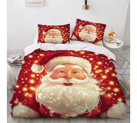 Duvet Cover Sets Double 3D Print Christmas Theme,Teenage Boys Girls Bedding Set,Santa Red Pattern Microfiber Quilt Covers With Zipper Closure And Pillowcase,A20