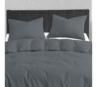 Duvet Cover Sets Dyed Duvet covers 200 King Size Thread Count 100% Egyptian Cotton Plain Quilt Cover With Pillowcases Super Soft Half Bedding Set Available in Single Double King Sizes (Grey)