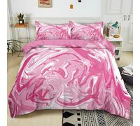 Duvet Cover Sets Emperor 290x235 cm Marble Powder Purple 3D Print Bedding Quilt Cover Set With Zipper Closure, Ultra Soft Hypoallergenic Microfiber Duvet Cover