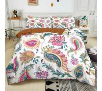 Duvet Cover Sets Emperor 290x235 cm Printed Floral Paisley Pattern 3D Print Bedding Quilt Cover Set With Zipper Closure, Ultra Soft Hypoallergenic Microfiber Duvet Cover