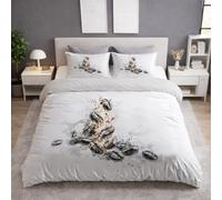 Duvet Cover Sets - Minimalist Food Coffee White Bedding Set with Luxuriously Soft Quilt Covers 3 Piece Duvet Cover Super King Size Durable & Easy Care with Zipper Closure and Pillowcases