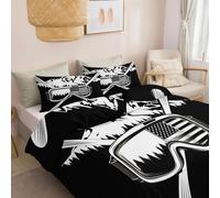 Duvet Cover Sets Minimalist Style Ski Goggles Logo, 3 Pcs Black Hypoallergenic Ultra Soft Microfiber Bed Linen, With Pillow Case(1 Comforter Cover 135 X 200 Cm + 2 Pillow Case 50 X 75Cm)