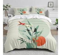 Duvet Cover Sets Orange Fish Green Super King Duvet Set Microfiber Soft Bedding Hidden Zipper Closure Washable Superking Bedding Set Includes Pillow Cases 2 Pack 50x75 cm